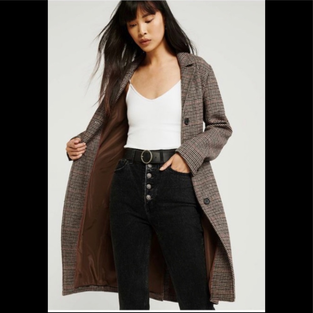 Ambercrombie & Fitch Dad Plaid Coat size Large